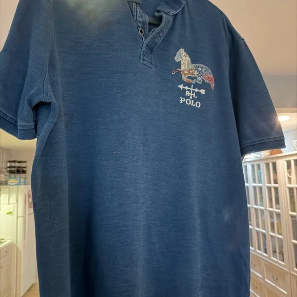 Polo by Ralph Lauren Classic Blue Denim Polo Shirt - Picture 2 of 8